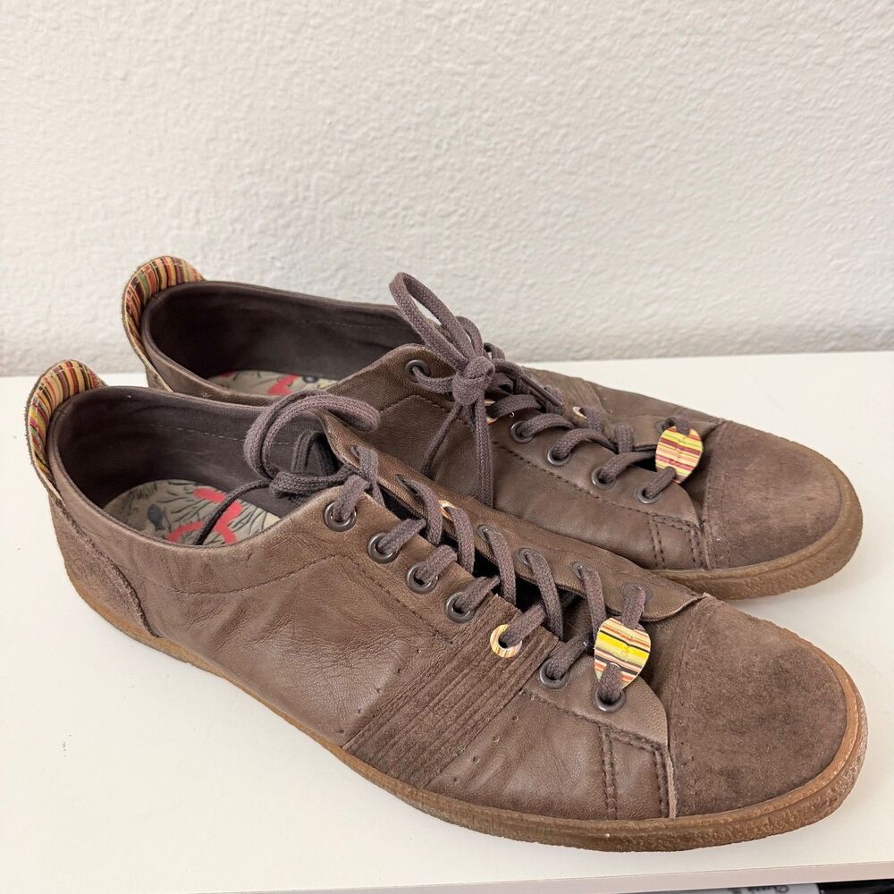 Paul Smith West Brown Leather Sneakers Men’s US 9 UK 8 Lace Up Casual Shoes Rabb